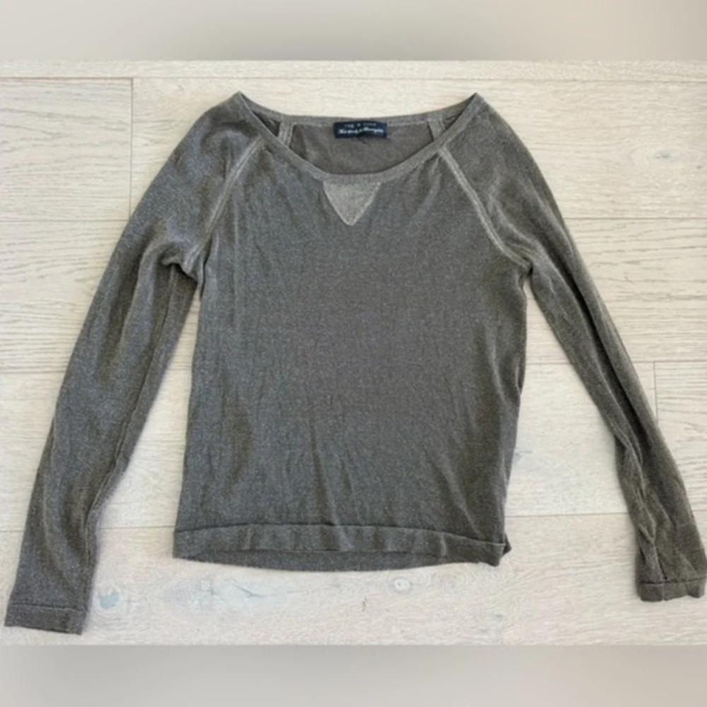Rag & Bone metallic crew neck
